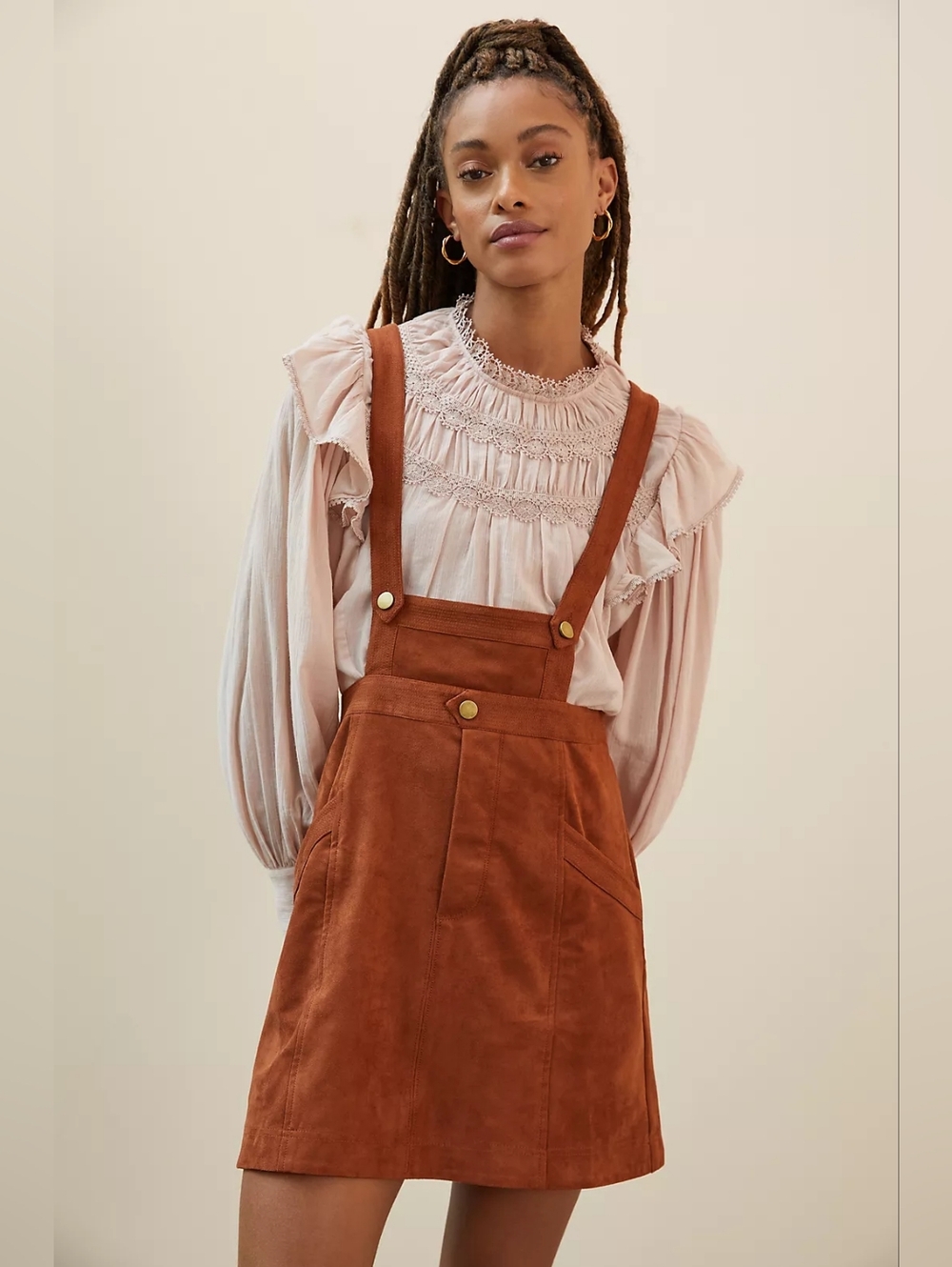 NWT Anthro Pilcro Sueded Overall Skirt